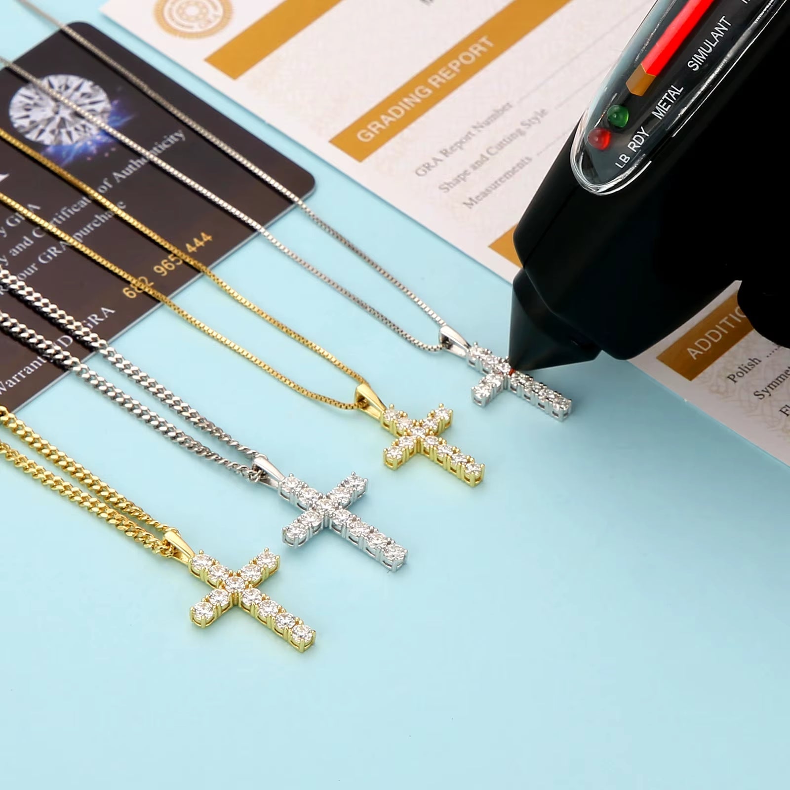 Sterling Silver Moissanite Cross Necklace for Men & Women - Bela Fils BoutiqueBela Fils Boutique